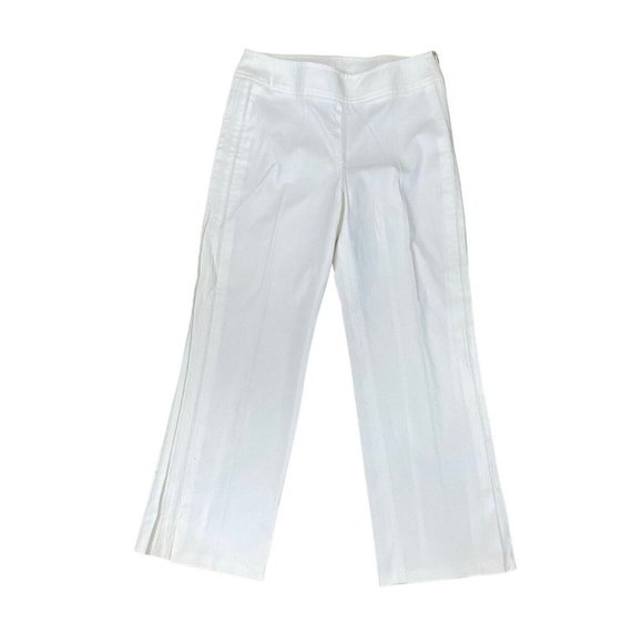 Akris Punto Bergdorf Goodman White Pants with Side Pleats Size 2